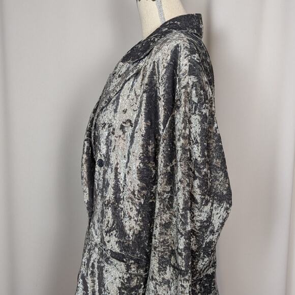 Treasure & Bond Double Breasted Crushed Velvet Blazer Gray Size 2X - Picture 12 of 14